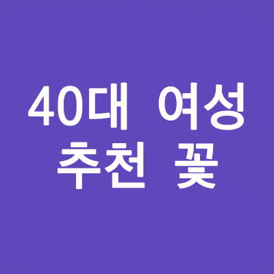 40대 여성 추천 꽃
