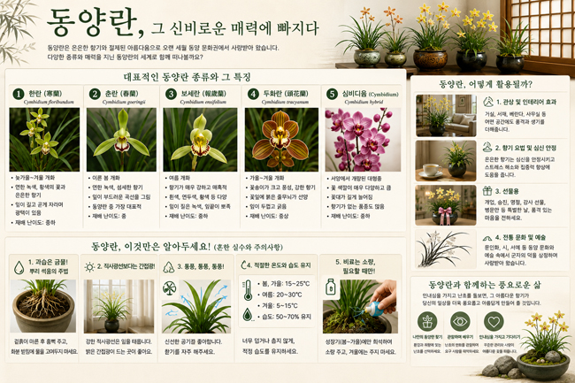 동양란 종류별 특징, 아름다움과 실용적 용도 완벽 가이드 선택 동양란 종류별 특징, 아름다움과 실용적 용도 완벽 가이드