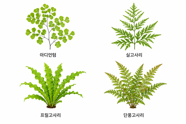 아디언텀 실고사리 프릴고사리 단풍고사리