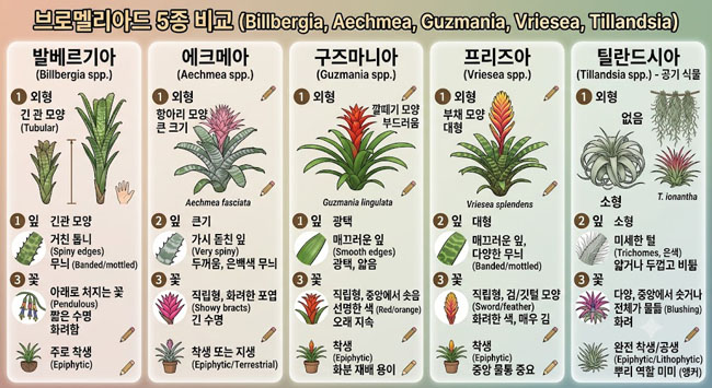발베르기아 에크메아 구즈마니아 프리즈아 틸란드시아