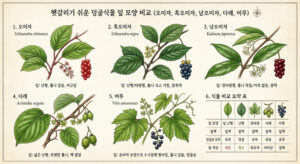 오미자 흑오미자 남오미자 잎 모양이 헷갈리는 덩굴식물 다래 머루