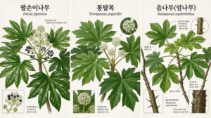 팔손이나무 통탈목 음나무(엄나무)